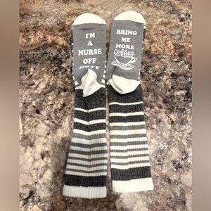 Gray and Cream Nurse Striped Socks